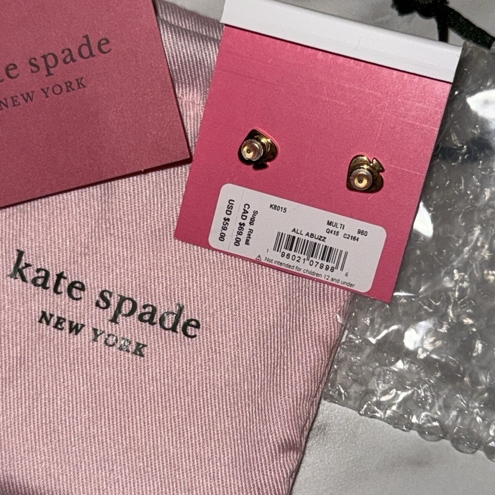 Kate Spade Bumblebee All Abuzz Earrings - NWT $59 - Includes Dustbag - Picture 4 of 4